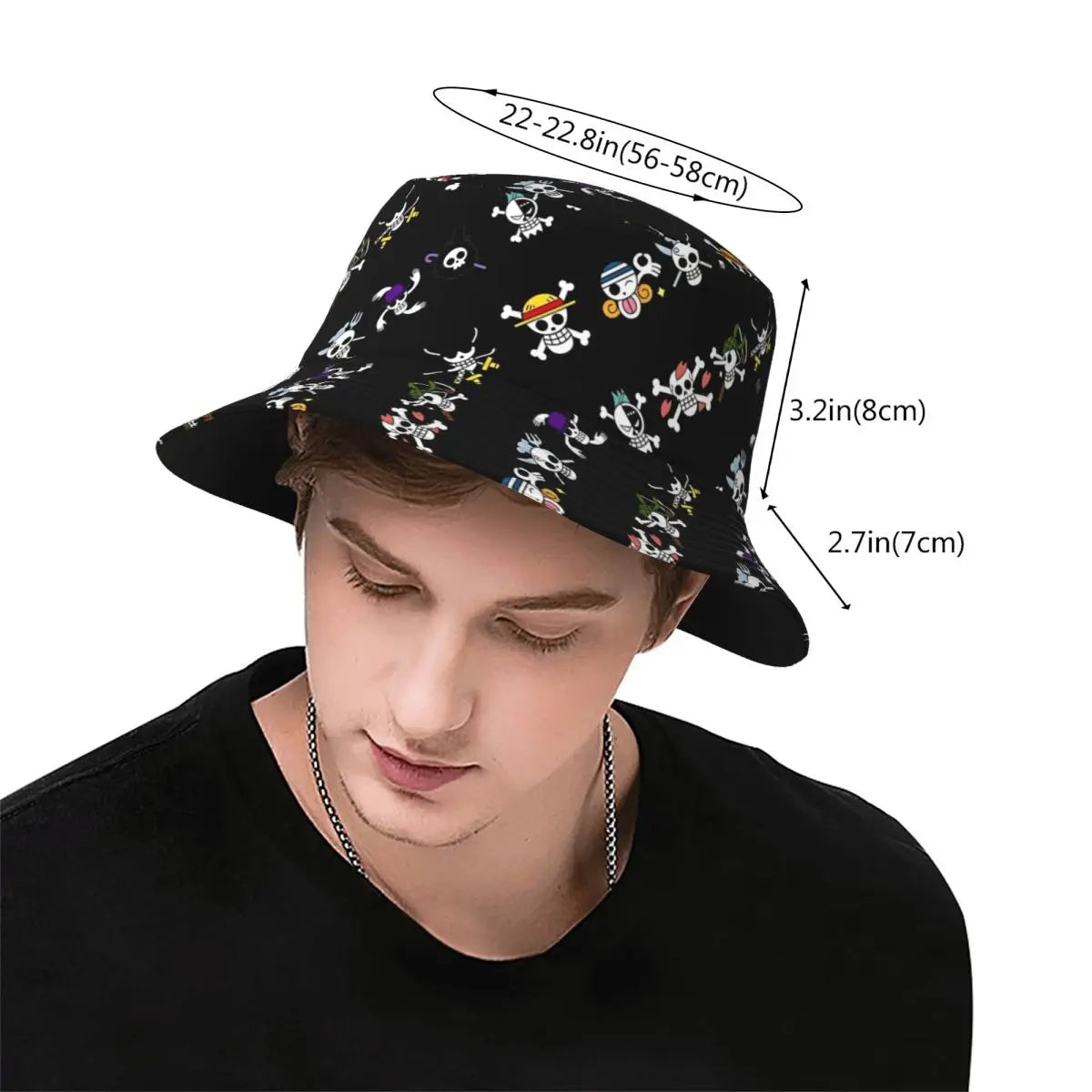 Japan Anime Zoro Luffy Skull Bucket Hats for Women Men Summer