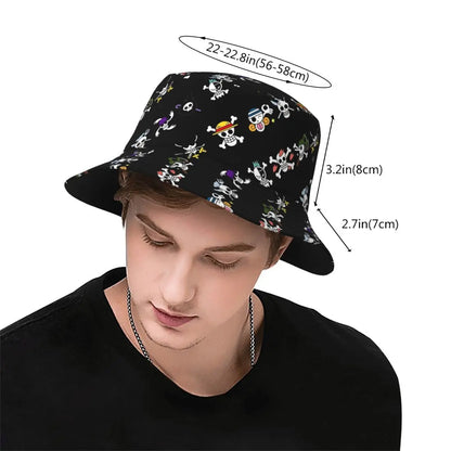 Japan Anime Zoro Luffy Skull Bucket Hats for Women Men Summer