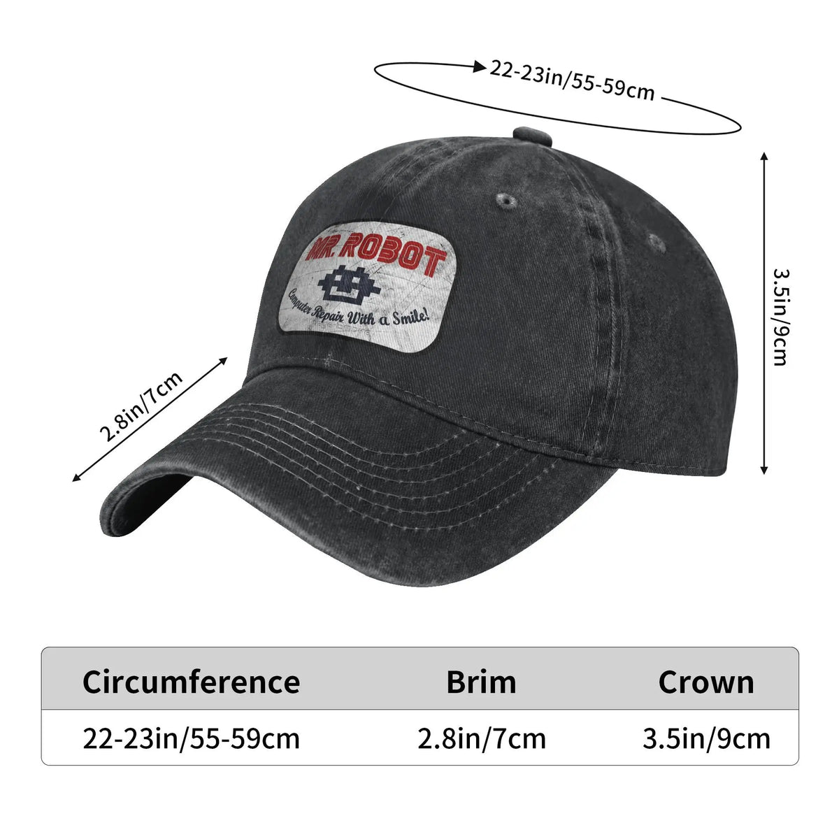 Mr. Robot Computer Repair Smile Baseball Cap