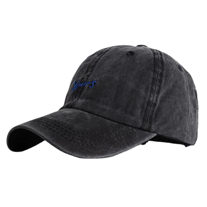 Unisex Yours Letter Embroidery Washed Cotton Baseball Cap
