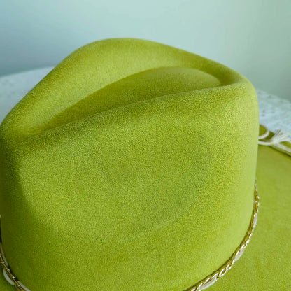 New Free People Rancher Suede Wide Brim Hat Felt Jazz Hat, Classic Church Hat