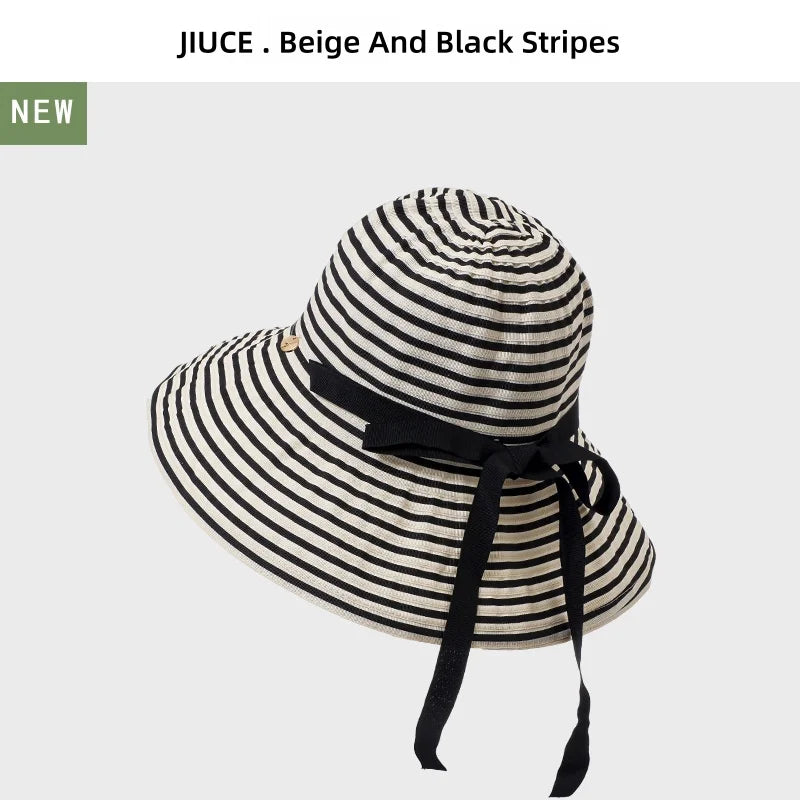 Striped Sunglasses Hat Versatile Sun Hat