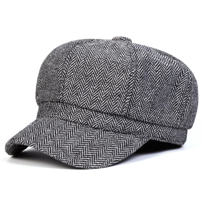 Unisex Herringbone Personality Newsboy Hat Spring Autumn