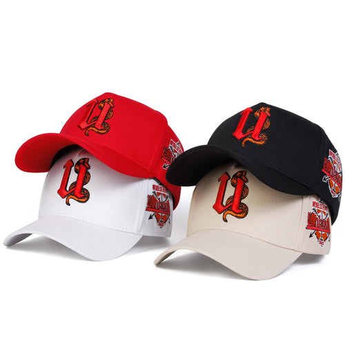 Unisex U Letter Snake Embroidery Baseball Caps Spring Autumn
