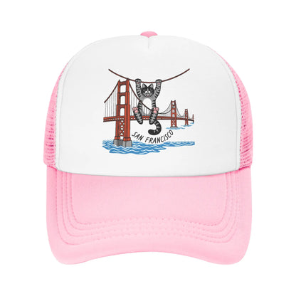 Men Ryan Gosling Cat Bridge Cap Casual Mesh Baseball Cap