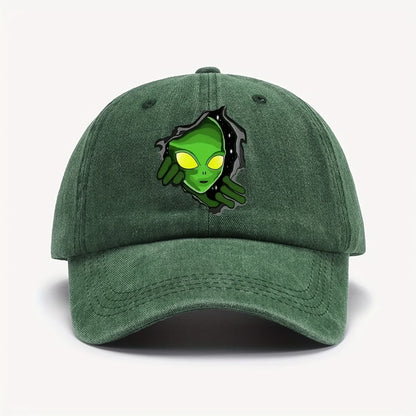 1 Piece Green Vintage Washed Baseball Cap