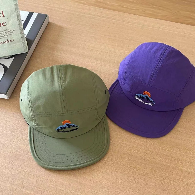Korean Camping Outdoor Style Flat-Brim Hat Quick-Drying Baseball Cap