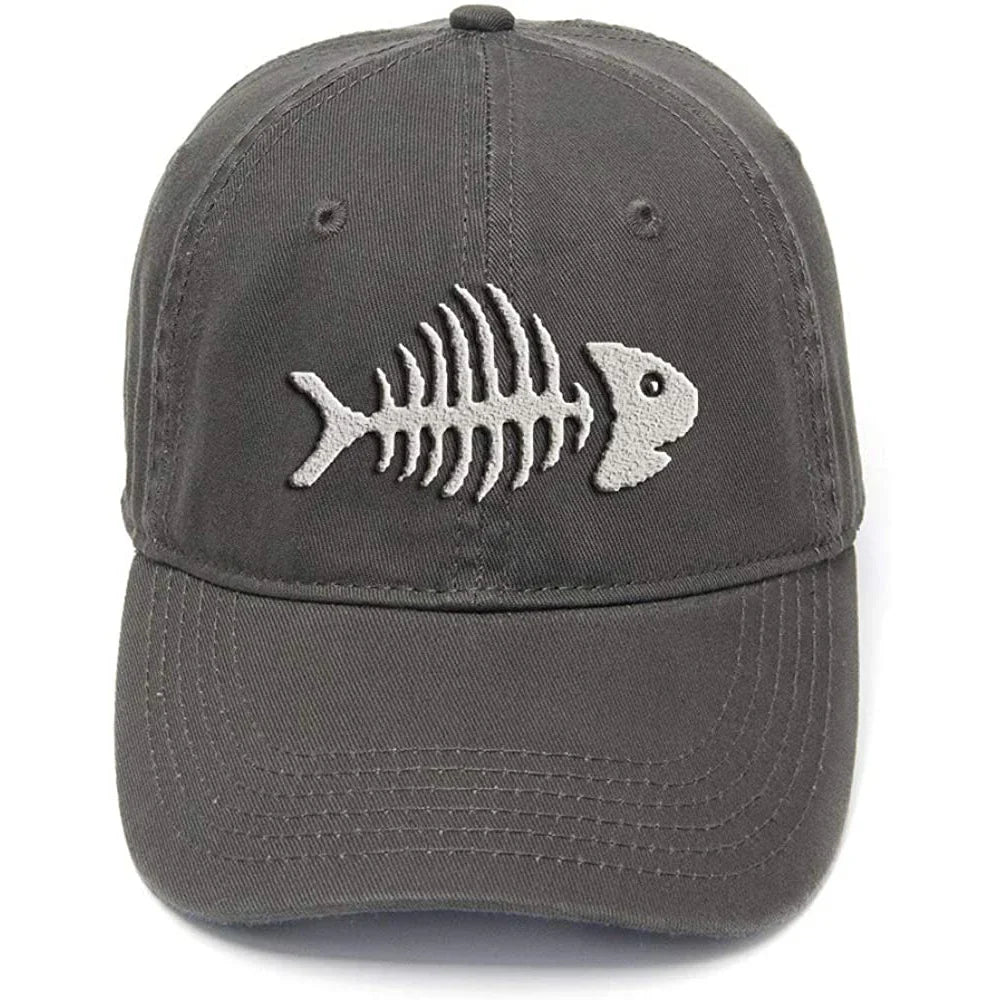 Lyprerazy Fish Bone Washed Cotton Adjustable Baseball Cap