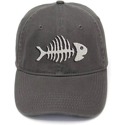 Lyprerazy Fish Bone Washed Cotton Adjustable Baseball Cap