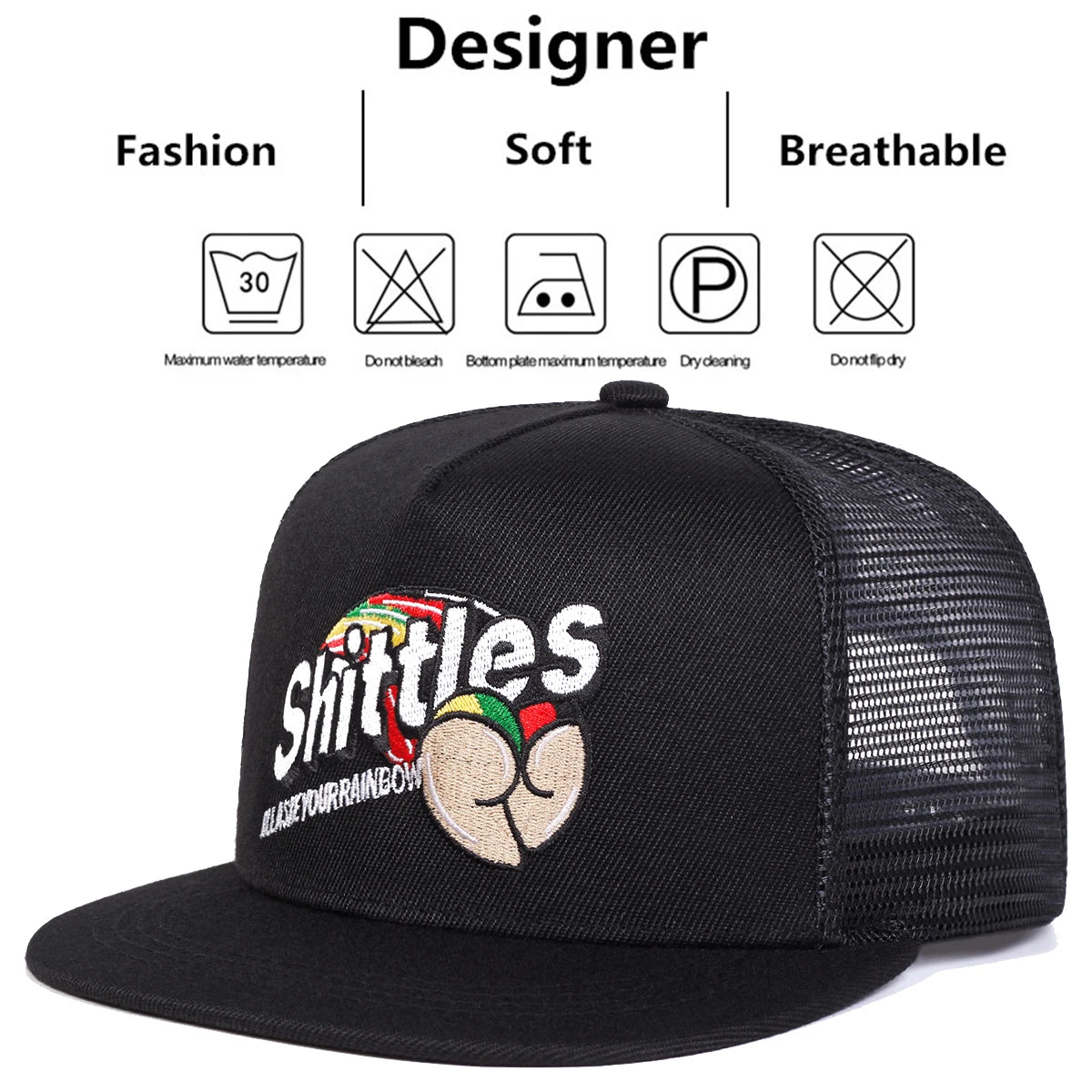 Unisex Shittles Embroidery Hip-hop Net Hats Spring Summer Outdoor Hat Sports Cap