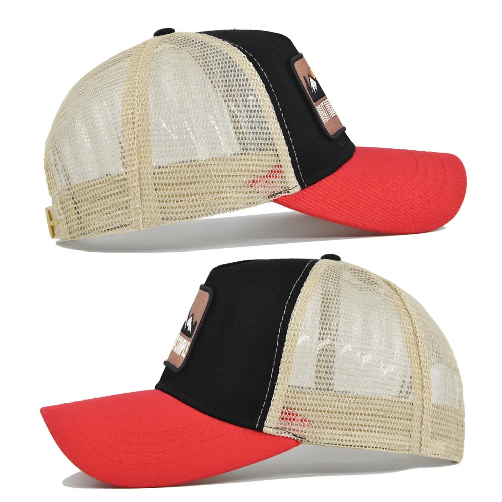 Letter Mesh Breathable Hat Women Men Embroidery Blocking Baseball Cap