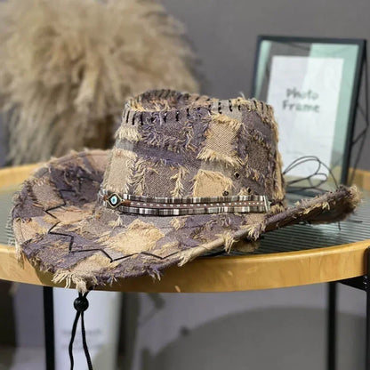 Vintage Cowboy Hat UPF 50+ - Western Wide Brim Sun Hat
