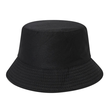 Black White Patchwork Bucket Hat Street Style Daily Wear Flat Top
