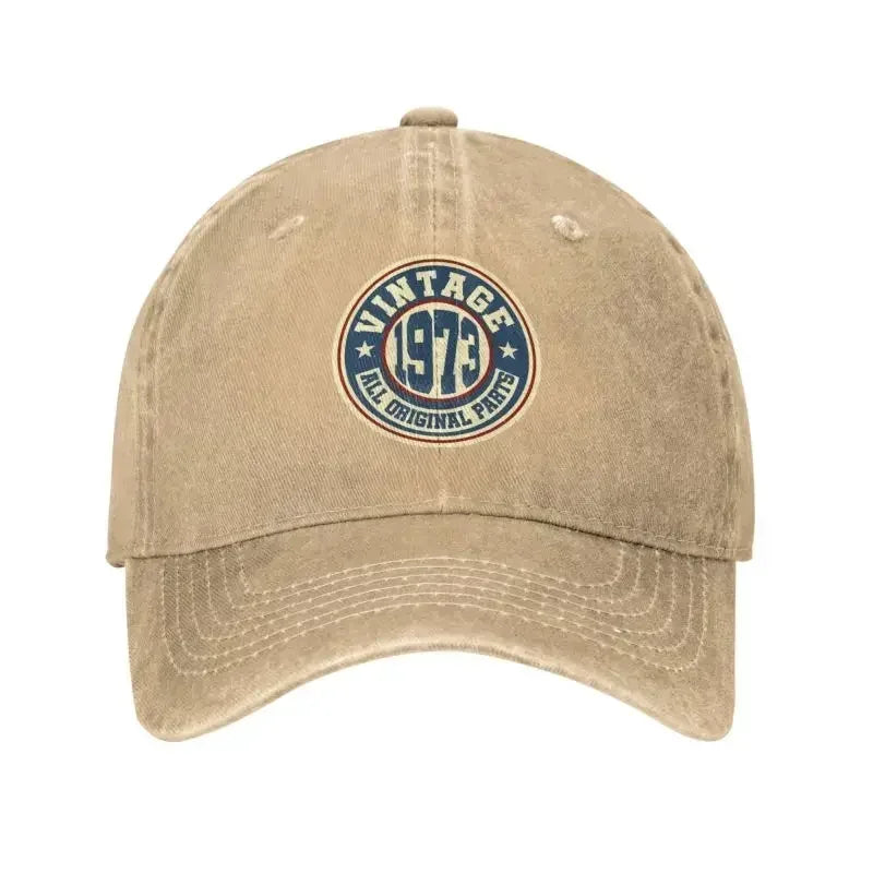 Punk Unisex Cotton Retro Vintage 1973 All Original Parts Baseball Cap