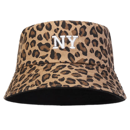 Unisex Double Sided Wearable NY Letter Embroidery Personality Bucket Hats