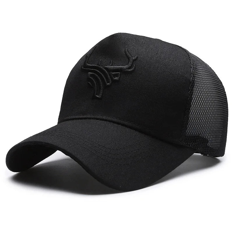 Unisex Animal Antlers Embroidery Baseball Net Caps Spring and Summer