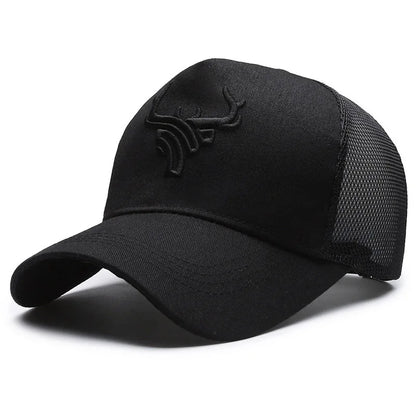 Unisex Animal Antlers Embroidery Baseball Net Caps Spring and Summer