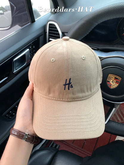 Korean Style RH Letter Embroidery Baseball Cap