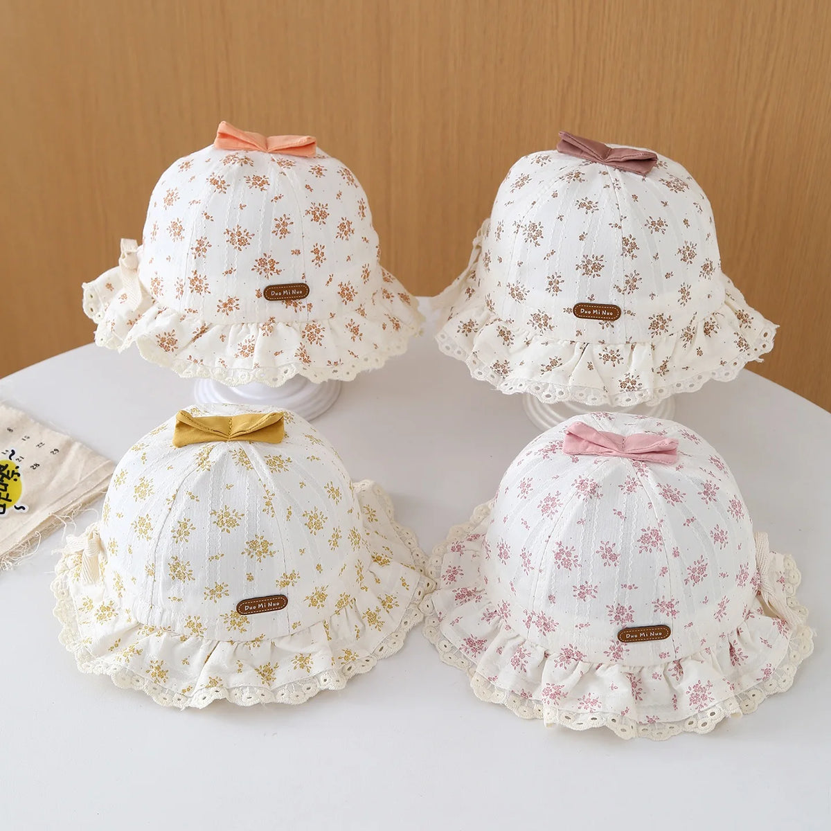 2026 New Baby Hat Spring Autumn Thin Butterfly Knot Floral Fisherman Cap