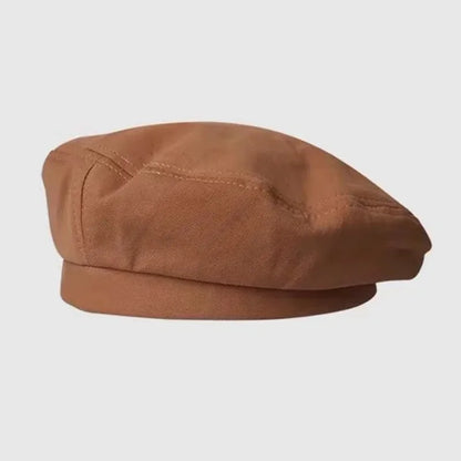 Cotton Women Berets Winter Hats Vintage French Plaid Top Military Cap