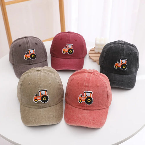 Boys Baseball Cap Tractor Embroidered 2026 Summer Kids