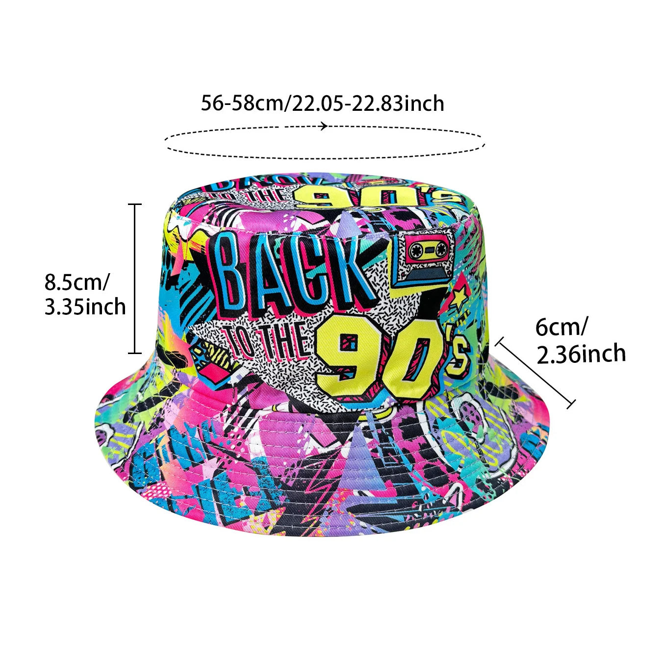 Abstract Graffiti Art Back90S Colorful Printed Bucket Hat