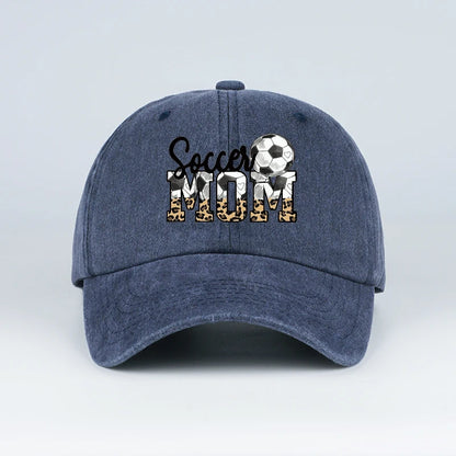 Leopard Print Soccer Mom Washed Baseball Cap