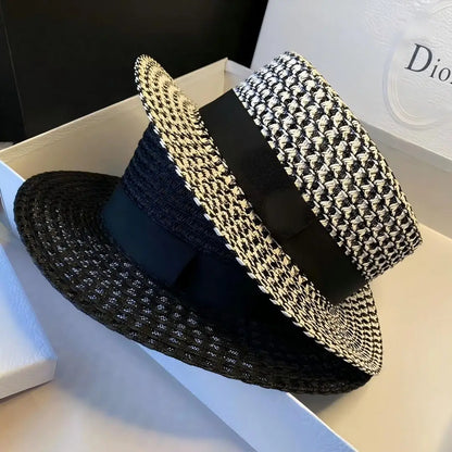 Women's Spring And Summer British Houndstooth Top Hats