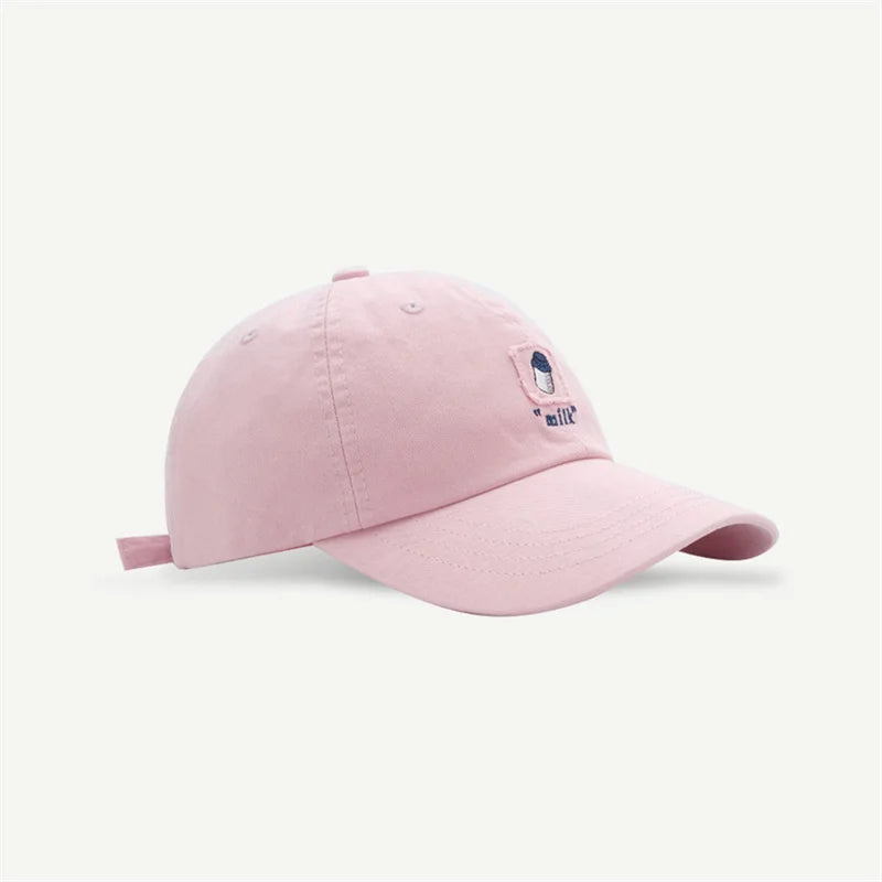 Women's Men's Cartoon Label Embroidery Baseball Cap Fashion Solid Color Dad Hat