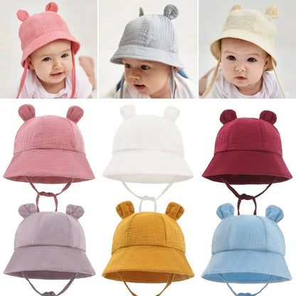 Muslin Cotton Baby Hat Summer Infant Cap Soft Baby Sun Hats