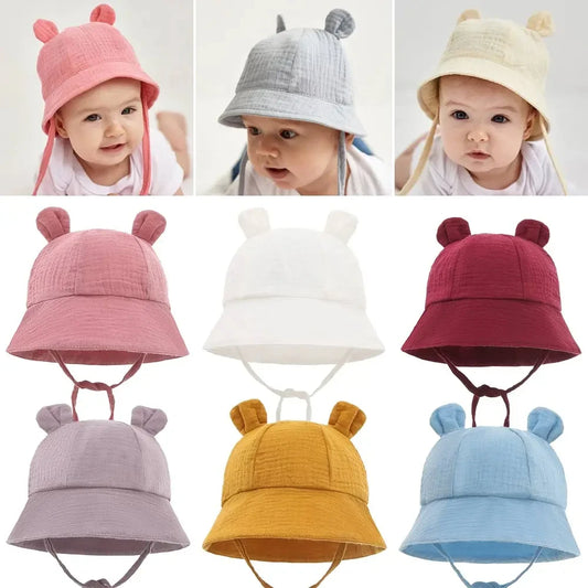 Muslin Cotton Baby Hat Summer Infant Cap Soft Baby Sun Hats