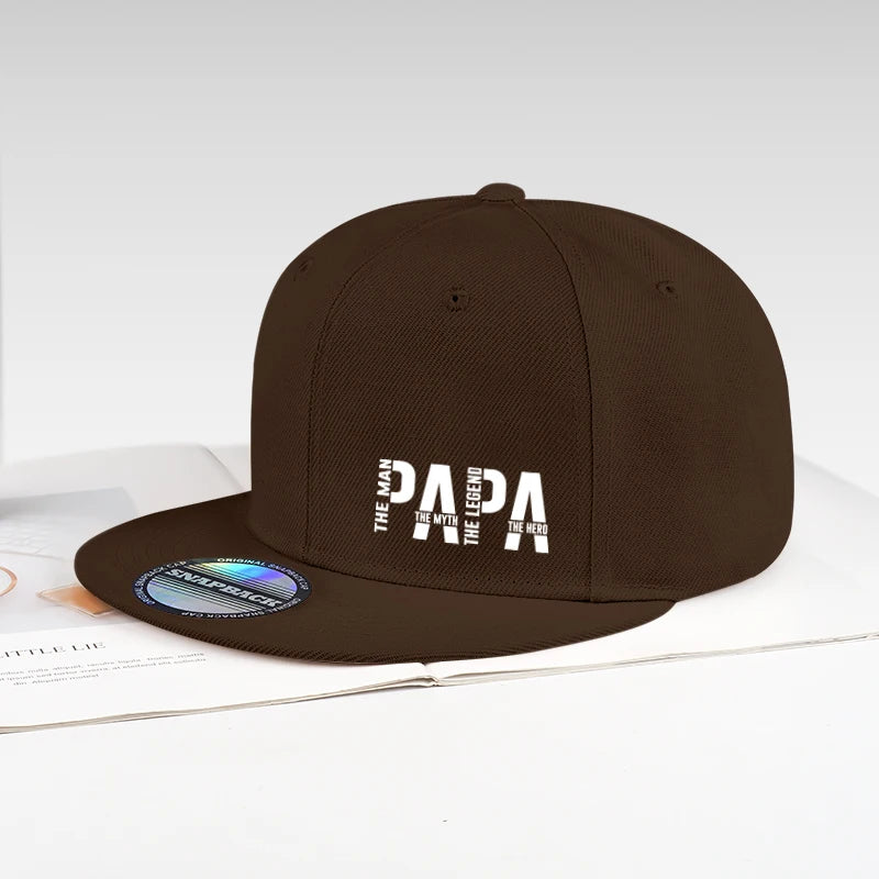 Fun Dad Hero Slogan Printed Flat-Brim Cap Baseball Cap for Men