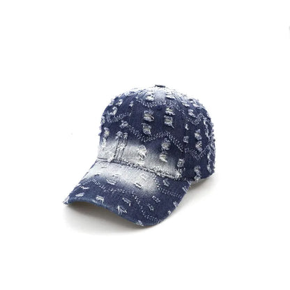 Spring And Summer New Style Ripped Washed Personalized Denim Baseball Cap