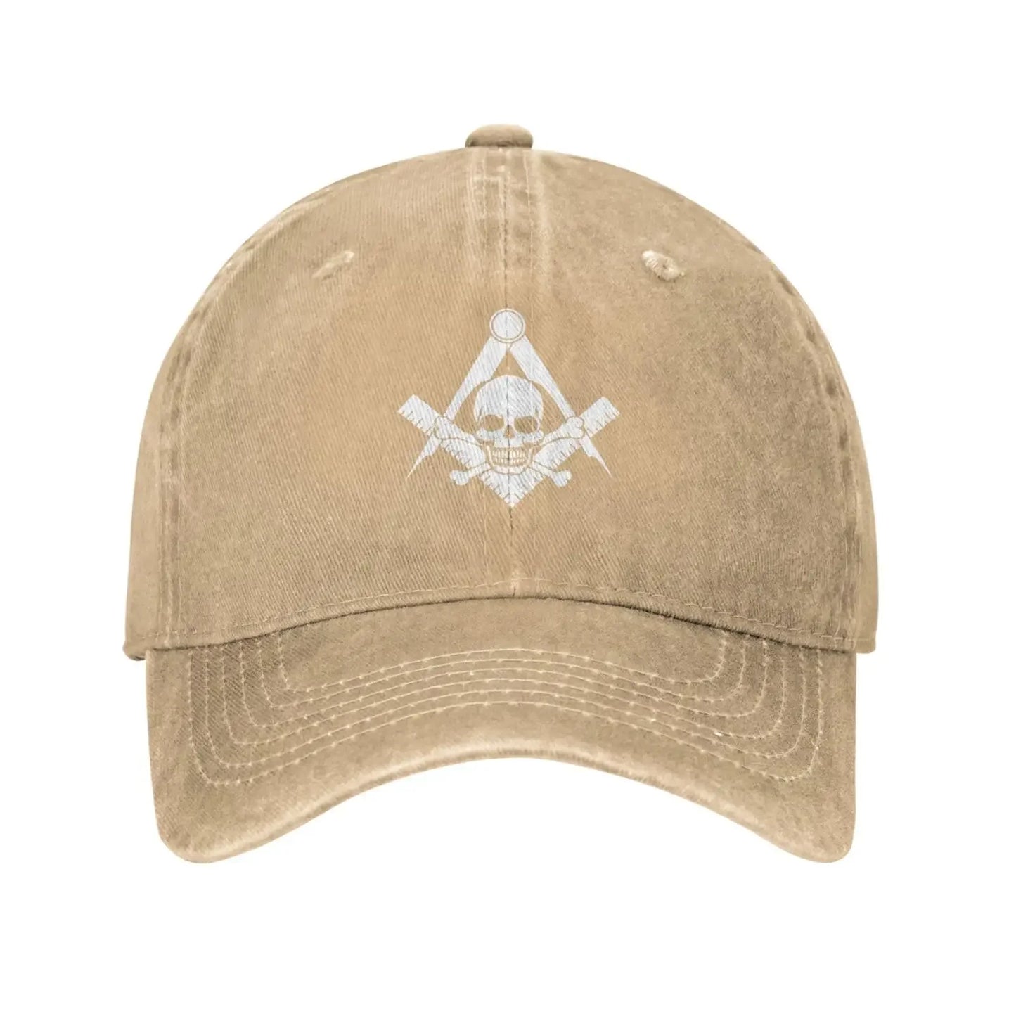 Skull And Cross Bones Square Compass Masonic Freemason Caps