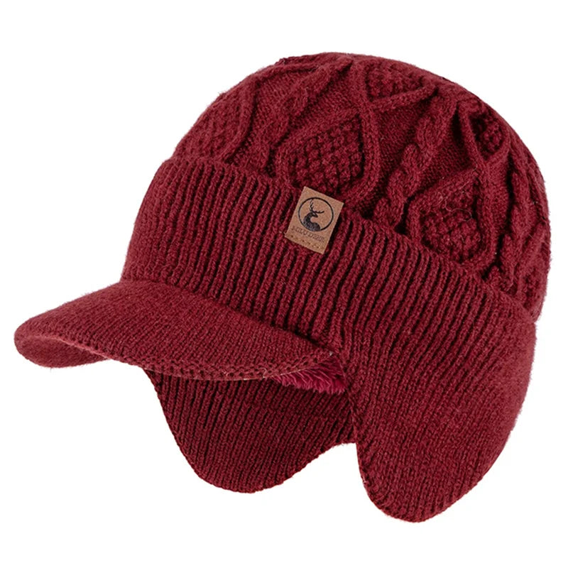 New Unisex Winter Hat Plush Fur Lined Warm Earflap Cap