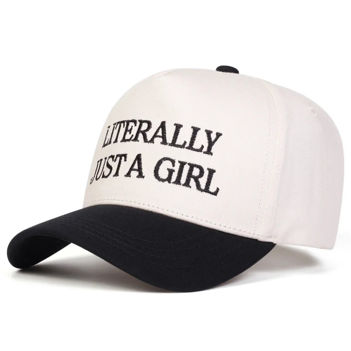 Unisex Literally Jsut A Girl Embroidery Baseball Caps Spring Autumn
