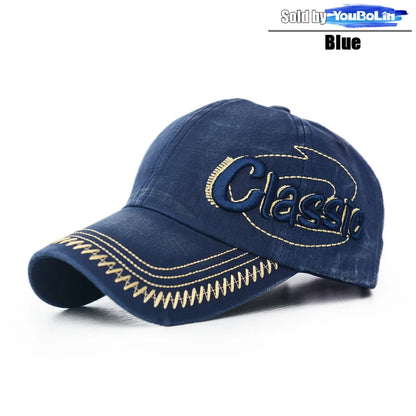 Baseball Cap Korean Style Trendy New Washed Distressed Hat Retro Letter 3D Embroidered Sun Cap