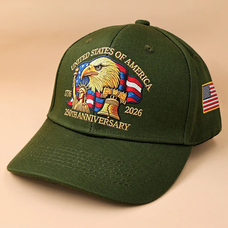 USA 250th Anniversary Eagle Print Hat Unisex Adjustable