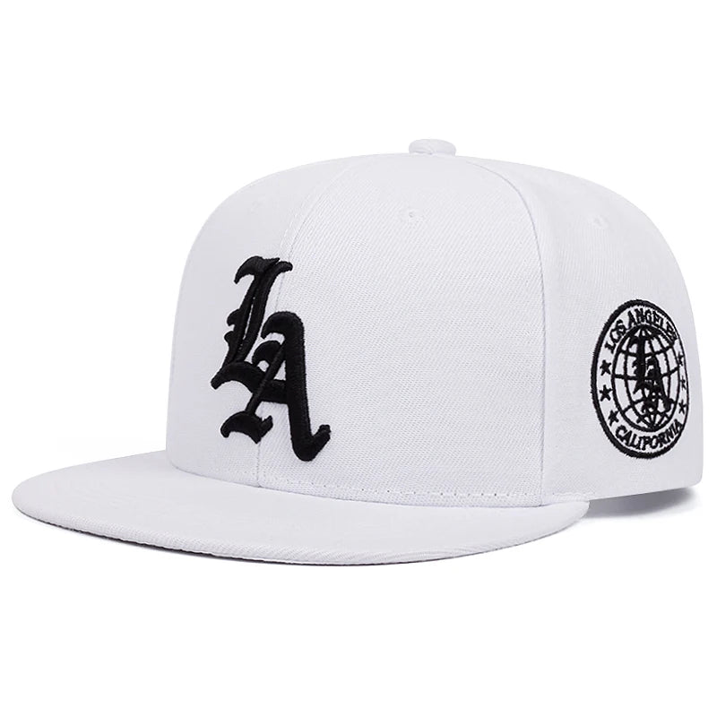New Los Ange Earth Letter Embroidered Cotton Flat Edge Hat Baseball Hat Sunshade Hat Outdoor HipHop Hat