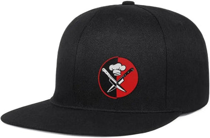 Chef Themed Men Snapback Hats Classic Black Flat Bill Hats For Men Women Hat Baseball Cap