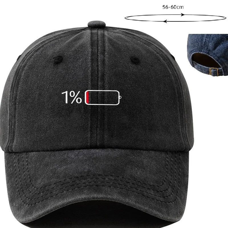Washed Baseball Cap Print Adjustable Hat