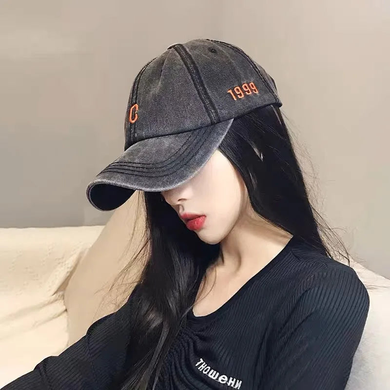C Letter Embroidery Denim Baseball Caps