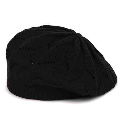 Women's Plain Color Knit Beret Hat Ladies French Artist Beret Hats