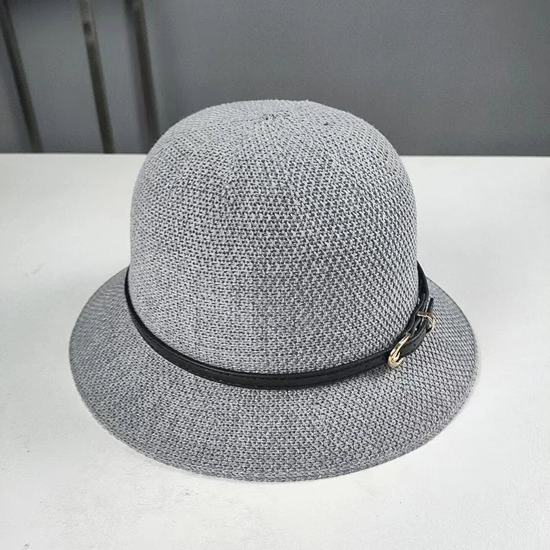 Summer Women's Hollow Out Bucket Hat - Fashion Knitted Sun Hat