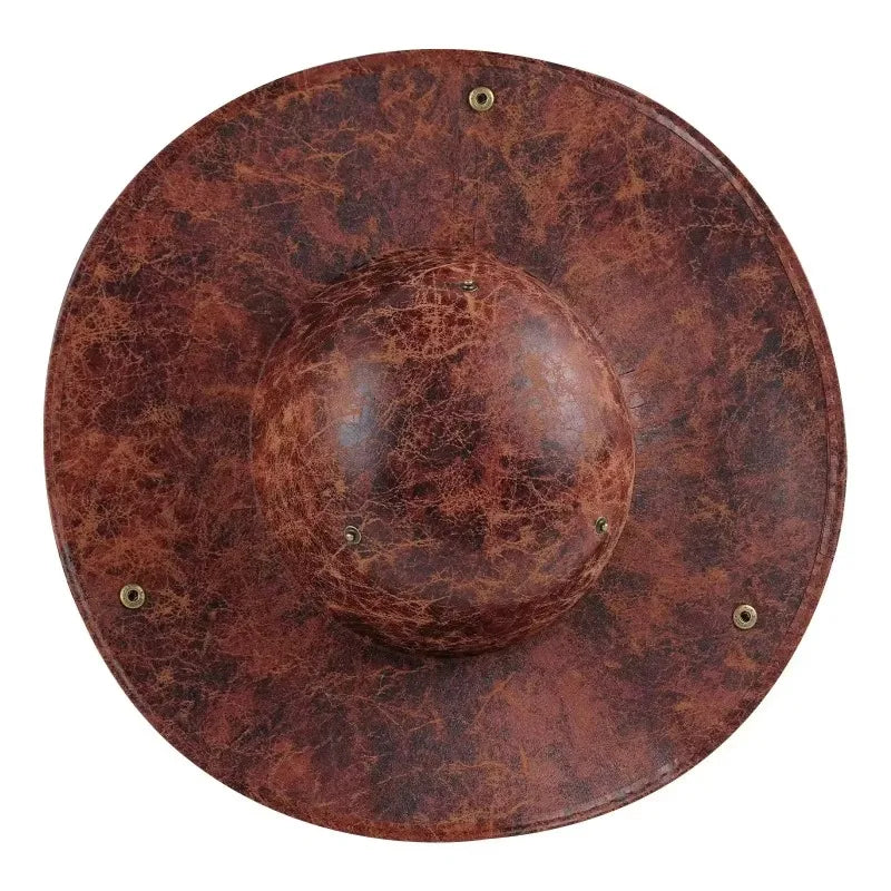 Faux Leather Pirate Hat Brown Captain Hat Vintage Button Masquerade Party Cosplay