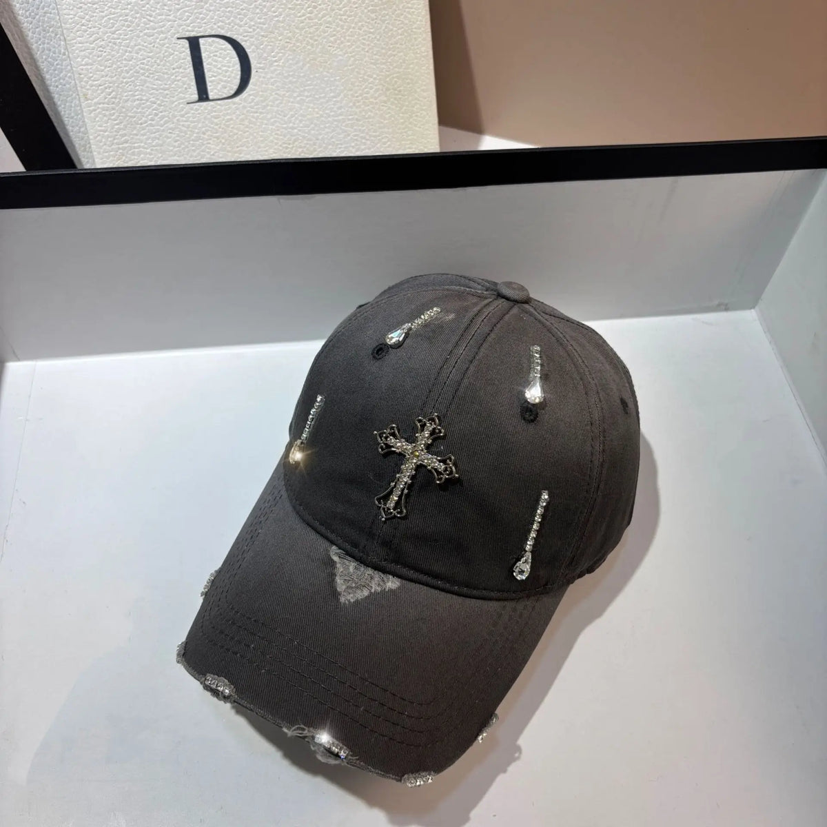 Fashion Rhinestone Cross Baseball Cap