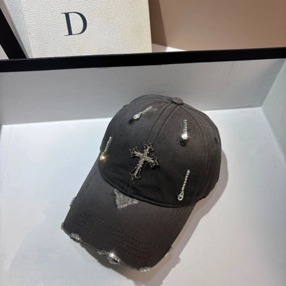 Fashion Rhinestone Cross Baseball Cap
