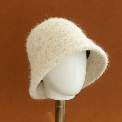 2026 New Y2K Autumn Winter Wool Bucket Hat Women