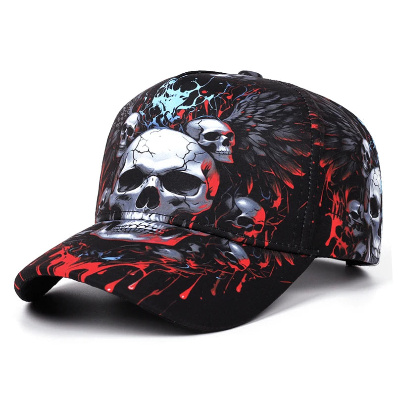 Fashion Creative New Baseball Hat Printed Skeleton Hip Hop Skateboarding Hat Outdoor Daily Decoration Hat Unisex