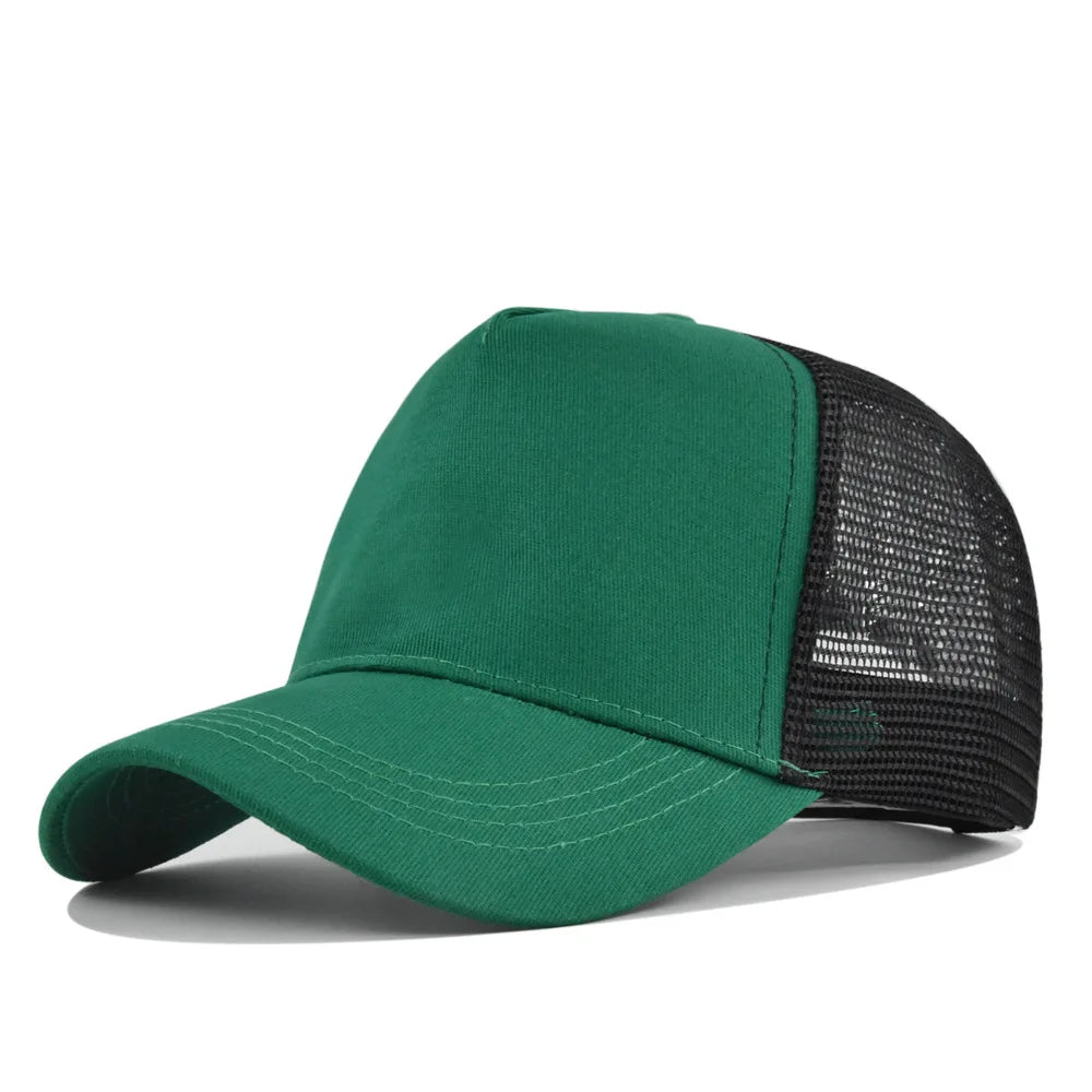 Customized Logo Hard Top 5 Panels Mesh Baseball Cap For Men Women